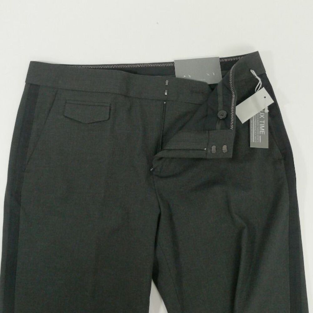 NWT GAP dress pants tux time boy fit tuxedo stripe tapered leg slouch sz 4